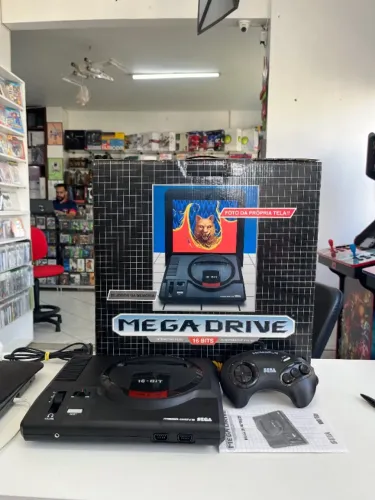 CONSOLE MEGA DRIVE 16 BITS 2017 TECTOY (22 JOGOS NA MEMÓRIA) NA CAIXA SEMINOVO - SEGA