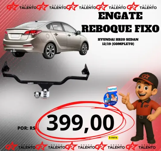 ENGATE REBOQUE FIXO HB20 SEDAN
