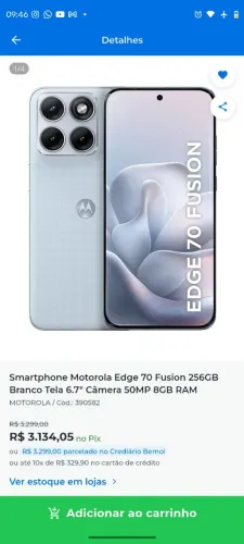 Vendo celular Motorola Edge 70 fusion novo nunca usado