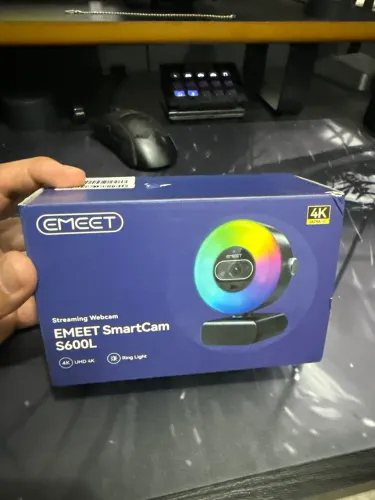 Webcam EMEET S600L 4K Ultra HD 30FPS 1080P 60FPS Autofocus PDAF Ring Light Microfone