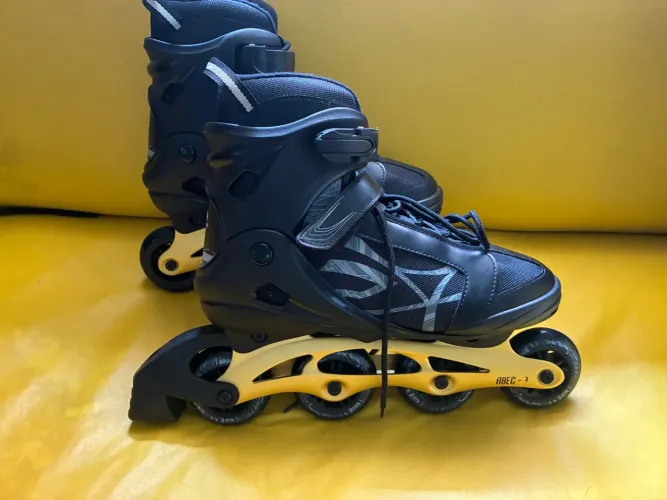 PATINS OXER in line fitness - preto e dourado