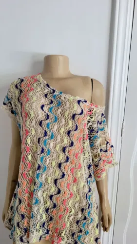 Blusa g em crochê maravilhosa