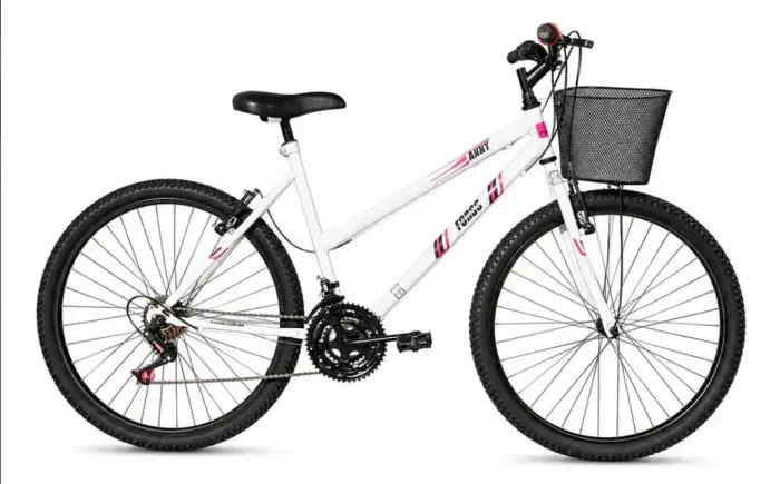 Bicicleta Passeio Forss Anny Aro 26 Feminina 18 Marchas Branca
