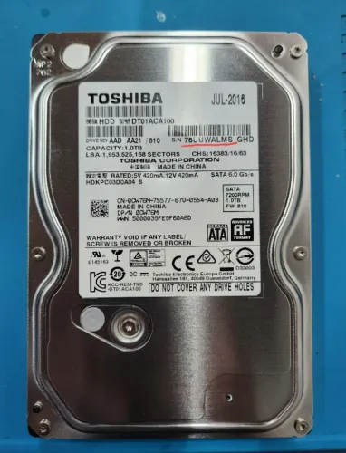 HD TOSHIBA de 1 TB de 3,5". Excelente para armazenar jogos e arquivos. "SAUDÁVEL"