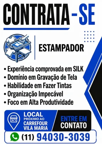 VAGA DE EMPREGO (ESTAMPADOR)