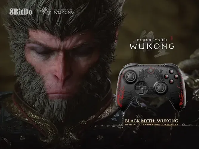 Controle 8BitDo Ultimate 2C Black Myth Wukong Sem Fio 2.4G, Hall Effect, Bateria 480mAh