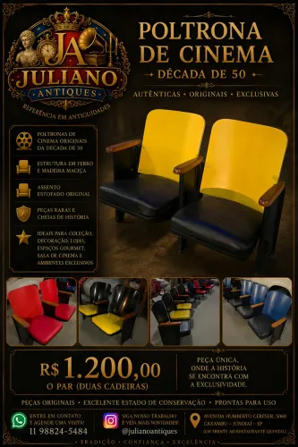 Poltronas de cinema - ORIGINAL - DÉCADA DE 50 