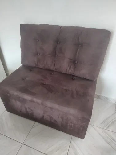 Puff  Suede com enconto 2 lugares