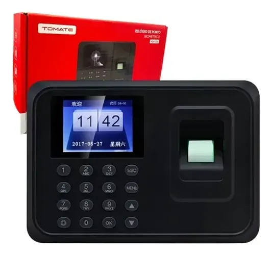 Relógio Ponto Biométrico Tomate MDK-300 1000 Digitais Cor Preto
