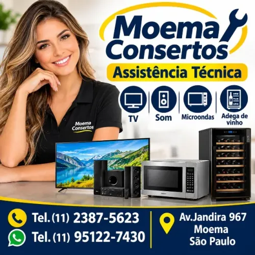 Assistência Técnica de TV - SOM- MICROONDAS - ADEGA - Tel.(11) 2387-5623 - Moema