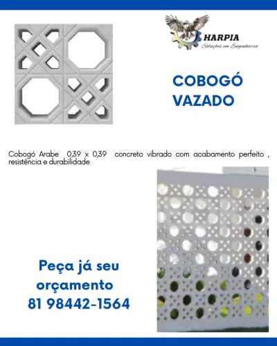 Cobogó concreto vibrado 