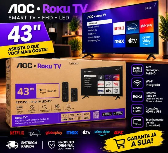 TV SMART NOVA LACRADA NA CAIXA