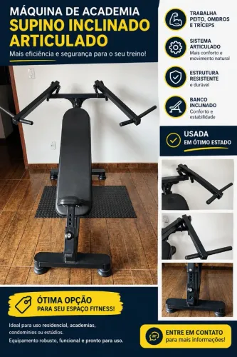 Máquina de Academia - Supino Inclinado Articulado