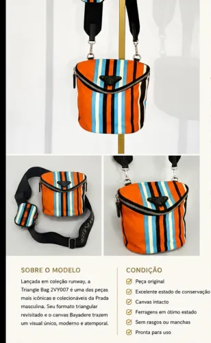 Bolsa PRADA, original, transversal, unissex 