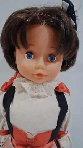 Boneca antiga 50 cm olhos de dormir