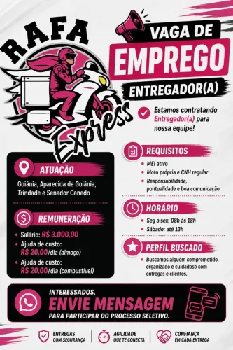 Vaga para entregador (a)