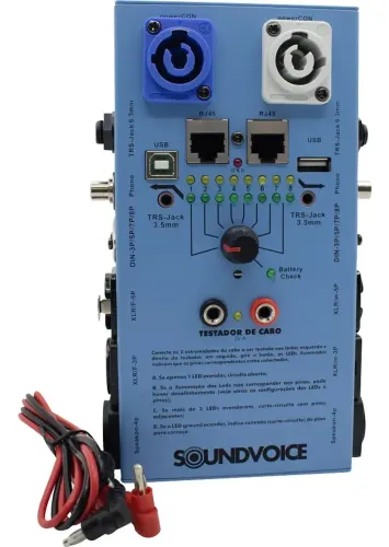 Testador De Cabo Soundvoice 15 Funções Sv-a