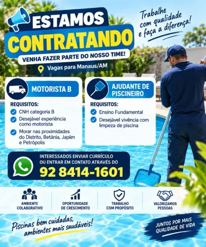 Motorista B e Ajudante de Piscineiro
