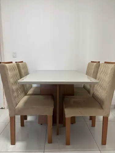 Conjunto de mesa e cadeiras madeira maciça - Kasa Décor NOVO