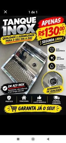 Tanque inox 61x51 Segunda linha