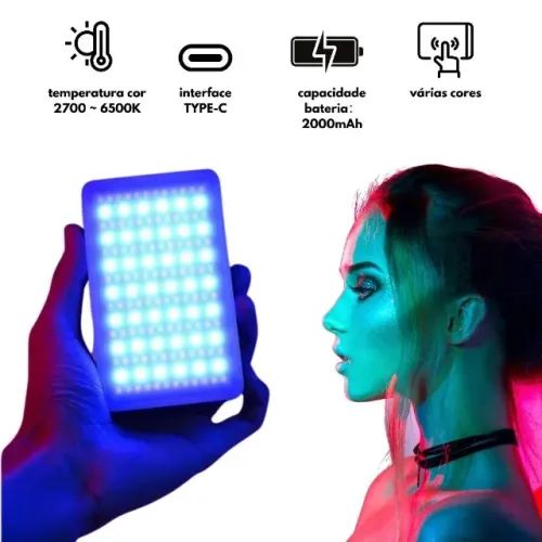 ?Mini luz de preenchimento rgb /luz branco portátil