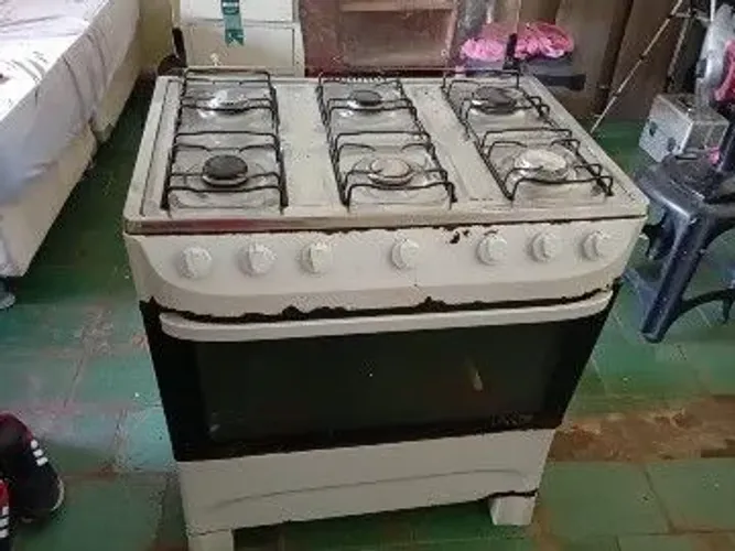 Fogão funcionando