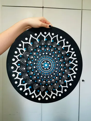Mandala de pontilhismo 35cm