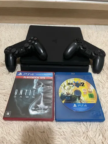 PS4 Slim 500gb com 2 jogos 2 controles