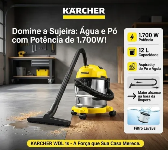 Soprador Aspirador de pó e água K'a'rcher 1700W