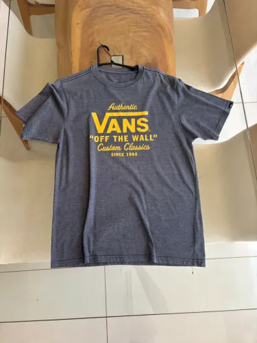 Camiseta Vans Off The Wall Custom Classics Original Cinza Mescla - Tam. P?