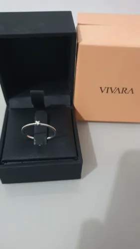Anel Solitário vivara em Ouro Branco 18k com Diamante 0,02 ct