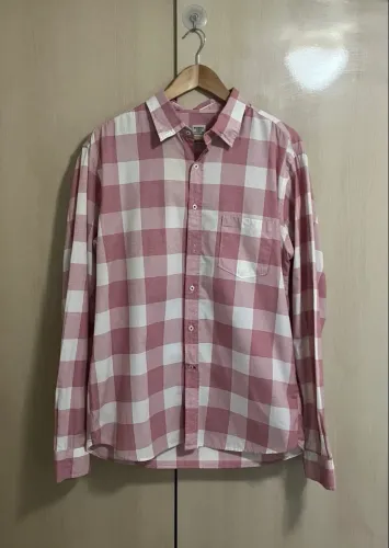 Camisa Richards Original Xadrez Branco e Vermelho
