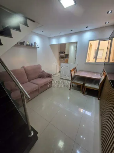 Cobertura com 2 dormitórios, 1 suíte , 114 m²- com 2 vagas. Vila Lucinda - SA.