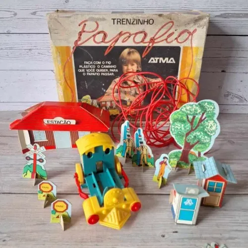 Raro Trenzinho "Papa-Fio" ATMA Completo com Caixa Original - Funcionando!