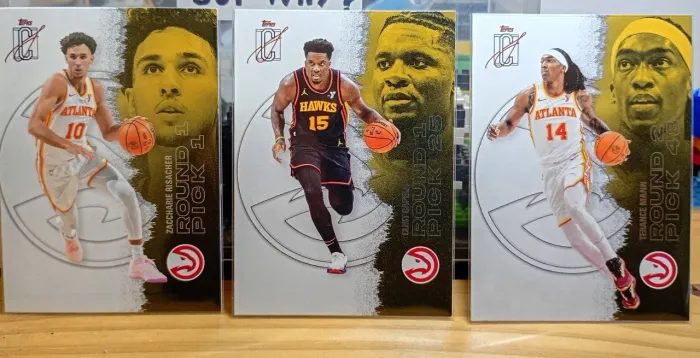 lote 3 cards nba topps signature class - atlanta hawks 2
