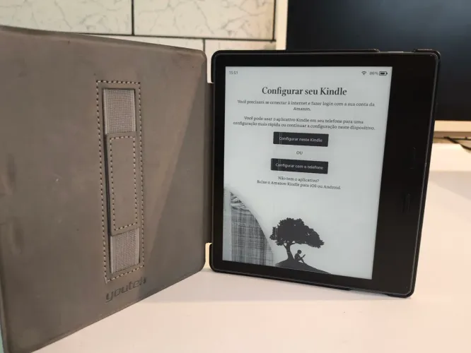Leitor de Livros Digitais Amazon Kindle Oasis (Modelo S8IN4O) - Com Capa Protetora / LEIA