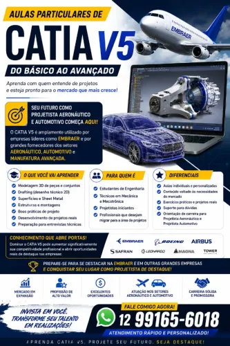 AULAS PARTICULARES DE CATIA V5 - DO BÁSICO AO AVANÇADO  