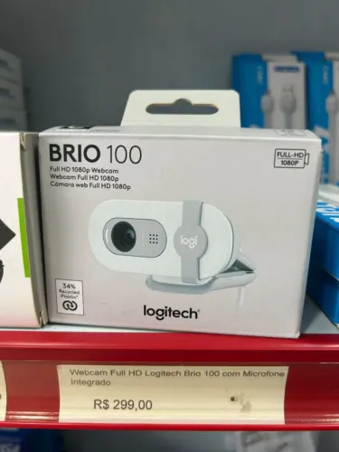 Webcam Full HD Logitech Brio 100 com Microfone Integrado