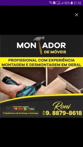 Montador de móveis profissional aceita cartão de crédito