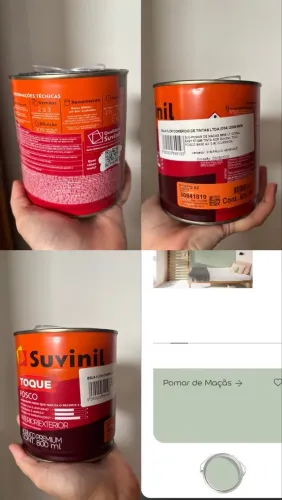 Lata de tinta novo - Cor verde pomar de maçãs
