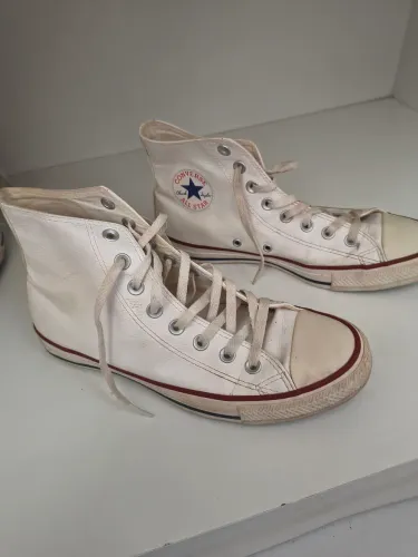 Tênis All Star "couro" branco USADO