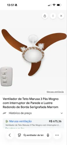 Ventilador de teto