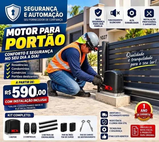 Motor Portões, automatização de portões, manutenção