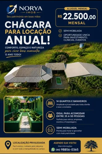 Chácara em Maringá/PR para Venda ou Aluguel - Ótima Localização