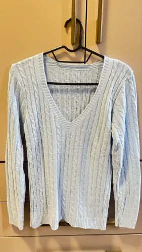 Blusa tricô azul clarinho