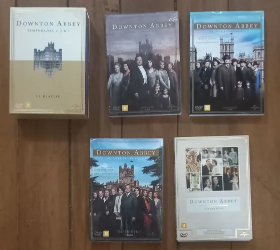 DVDs série Downton Abbey temp toda (1 a 6 + bônus Casamentos)s