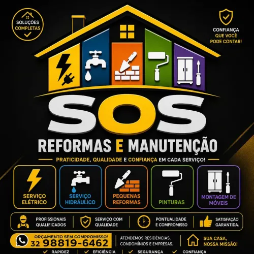Serviço elétricos, hidráulicos, manutenção, pequenas reformas e pinturas
