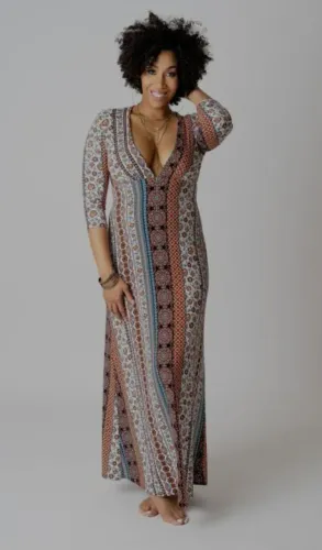 Vestido Longo Boho Chic Estampa Indiana 