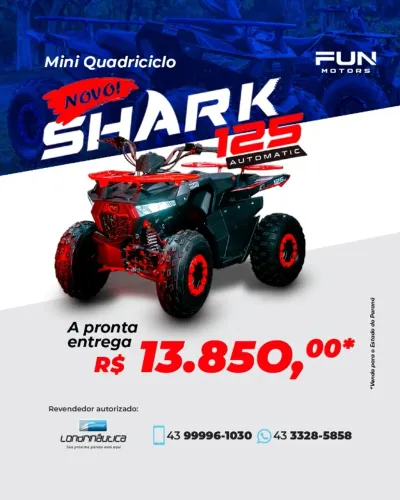 Mini Quadriciclo Infantil Shark 125 Automatic