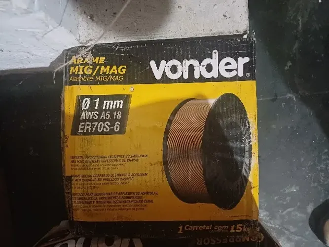 ARAME MIG/MAG VONDER 1MM ER 706-6 USO C/ GÁS ROLO DE 15 KG.